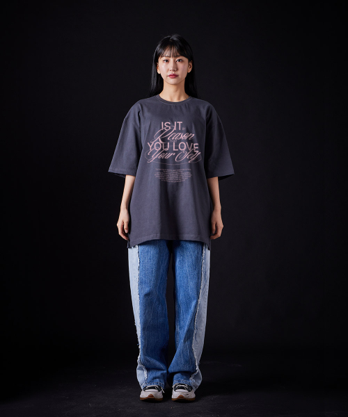 ASTRAL PROJECTION（アストラルプロジェクション）の「[オーバーサイズ]リズン 13番手 コットン ラウンドネック 半袖Tシャツ_チャコール（Tシャツ/カットソー・メンズ・その他・X-LARGE/XX-LARGE/LARGE/MEDIUM）」の4枚目の写真