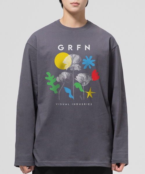 GRANFINNY(グランフィニ)の「ビジュアルグラフィックレギュラーロングスリーブ-グレー(Tシャツ/カットソー・レディース・ダークグレー・MEDIUM/LARGE/X-LARGE)」の3枚目の写真