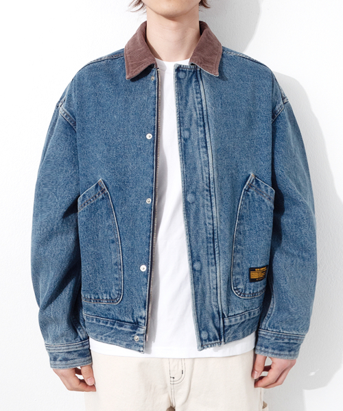 QT8 GARMENTS(キューティーエイトガーメント)の「RG Denim Placket Trucker Jacket (Blue)(デニムジャケット・レディース・その他・X-LARGE/MEDIUM/LARGE)」の2枚目の写真