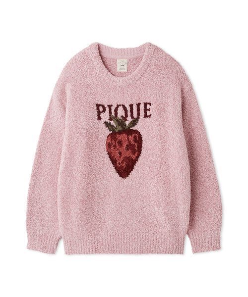 ジェラートピケ　ストロベリージャガードプルオーバー gelato pique（ジェラートピケ）の「メランジストロベリージャガード