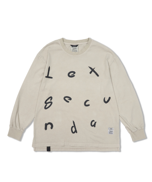 Lexsecunda Vintage-Like Oversized Long Sleeves T-ShirtsBeige