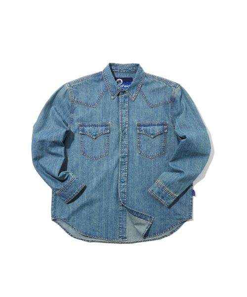 PENFIELD（ペンフィールド）の「ダイングデニムウェスタンシャツライトインディゴ_FR1WR18U（シャツ/ブラウス・メンズ・スカイブルー・SMALL/MEDIUM/LARGE）」の2枚目の写真