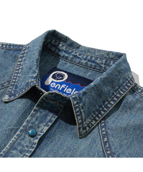 PENFIELD（ペンフィールド）の「ダイングデニムウェスタンシャツライトインディゴ_FR1WR18U（シャツ/ブラウス・メンズ・スカイブルー・SMALL/MEDIUM/LARGE）」の4枚目の写真