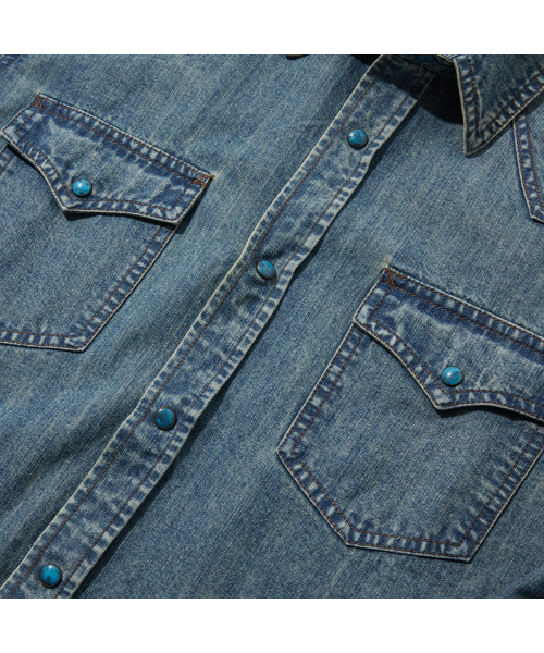 PENFIELD（ペンフィールド）の「ダイングデニムウェスタンシャツライトインディゴ_FR1WR18U（シャツ/ブラウス・メンズ・スカイブルー・SMALL/MEDIUM/LARGE）」の7枚目の写真