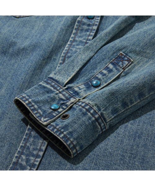 PENFIELD（ペンフィールド）の「ダイングデニムウェスタンシャツライトインディゴ_FR1WR18U（シャツ/ブラウス・メンズ・スカイブルー・SMALL/MEDIUM/LARGE）」の11枚目の写真