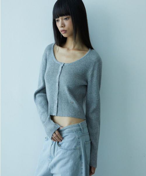 DEHEVE（デヘヴェ）の「Round Ribbed Cardigan [Gray]（カーディガン/ボレロ・レディース・グレー・FREE）」の2枚目の写真