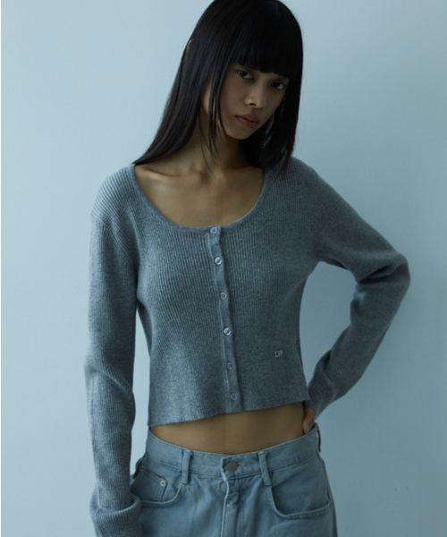 DEHEVE（デヘヴェ）の「Round Ribbed Cardigan [Gray]（カーディガン/ボレロ・レディース・グレー・FREE）」の3枚目の写真