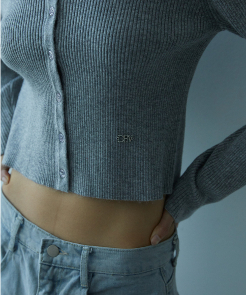 DEHEVE（デヘヴェ）の「Round Ribbed Cardigan [Gray]（カーディガン/ボレロ・レディース・グレー・FREE）」の4枚目の写真