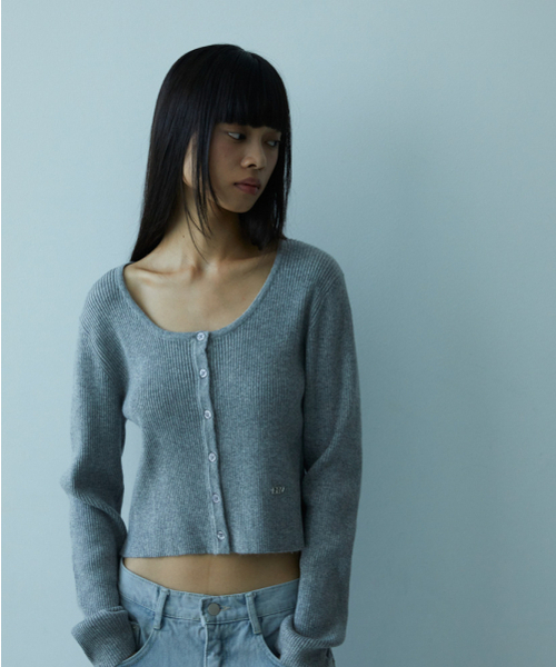 DEHEVE（デヘヴェ）の「Round Ribbed Cardigan [Gray]（カーディガン/ボレロ・レディース・グレー・FREE）」の5枚目の写真