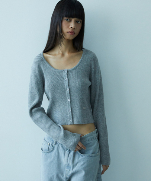DEHEVE（デヘヴェ）の「Round Ribbed Cardigan [Gray]（カーディガン/ボレロ・レディース・グレー・FREE）」の7枚目の写真