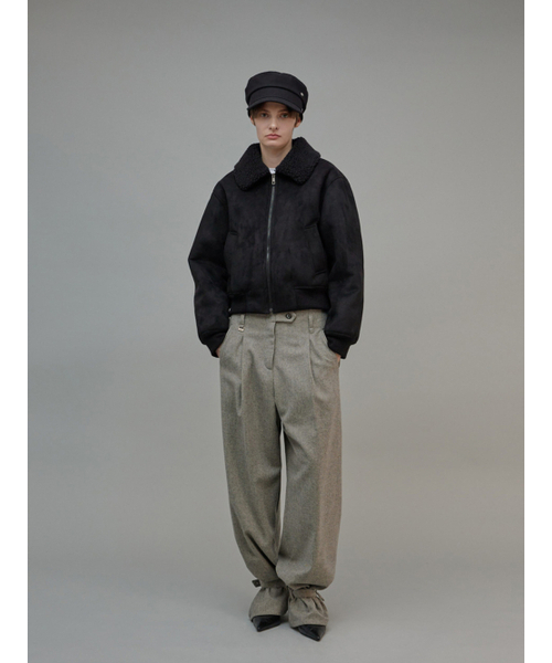 FROMWHERE(フロムウェア)の「Soft Shearing Bomber Jacket Black(ブルゾン・レディース・その他・FREE)」の3枚目の写真
