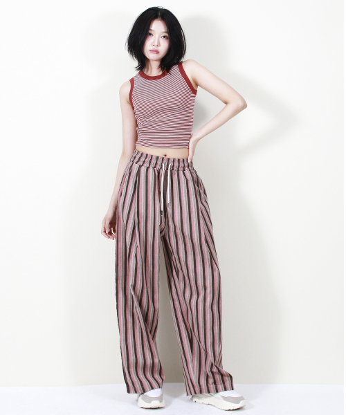 DEMARC(ドゥマーク)の「VINTAGE STRIPE WIDE PANTS DUSTY PINK(その他パンツ・レディース・その他・LARGE/MEDIUM)」の5枚目の写真