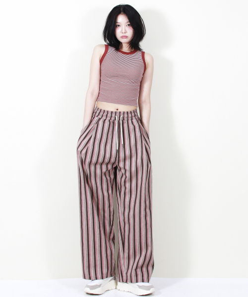 DEMARC(ドゥマーク)の「VINTAGE STRIPE WIDE PANTS DUSTY PINK(その他パンツ・レディース・その他・LARGE/MEDIUM)」の6枚目の写真