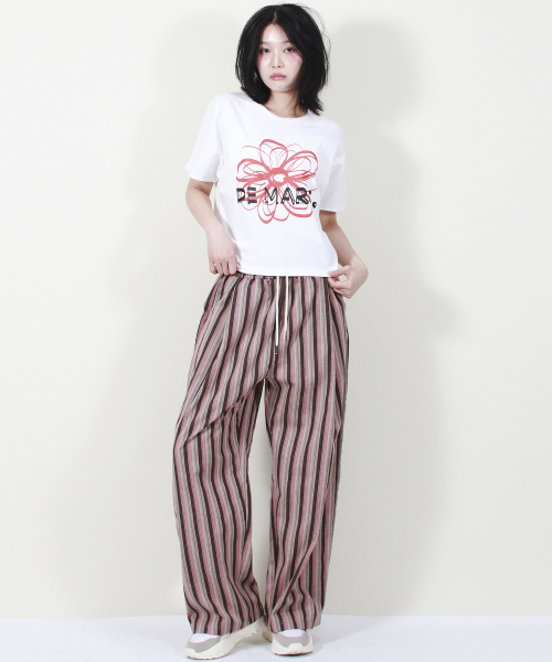 DEMARC(ドゥマーク)の「VINTAGE STRIPE WIDE PANTS DUSTY PINK(その他パンツ・レディース・その他・LARGE/MEDIUM)」の8枚目の写真