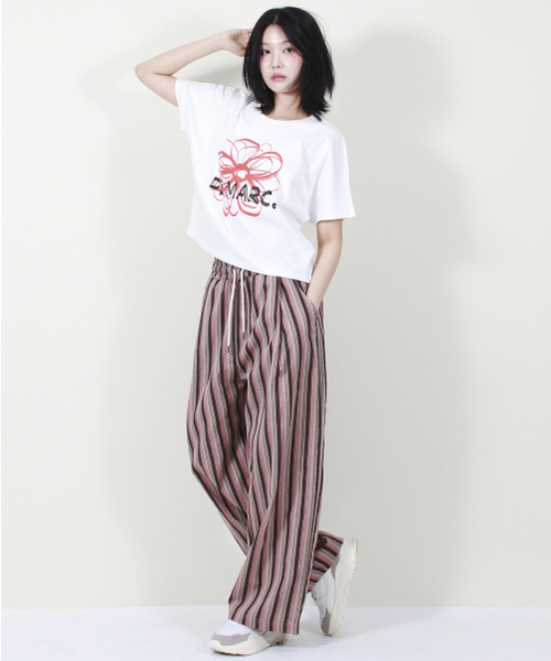 DEMARC(ドゥマーク)の「VINTAGE STRIPE WIDE PANTS DUSTY PINK(その他パンツ・レディース・その他・LARGE/MEDIUM)」の9枚目の写真