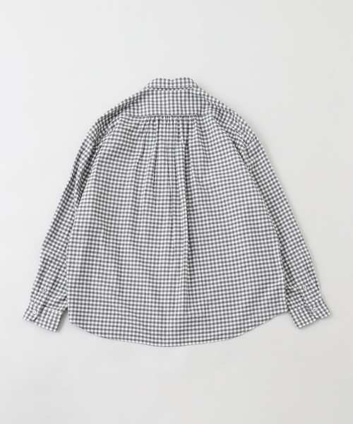 PORTER CLASSIC（ポータークラシック）の「PORTER CLASSIC/ポータークラシック ROLL UP FLANNEL GINGHAM CHECK SHIRT（シャツ/ブラウス・メンズ・チャコールグレー・MEDIUM/LARGE）」の2枚目の写真
