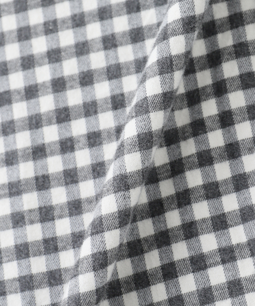 PORTER CLASSIC（ポータークラシック）の「PORTER CLASSIC/ポータークラシック ROLL UP FLANNEL GINGHAM CHECK SHIRT（シャツ/ブラウス・メンズ・チャコールグレー・MEDIUM/LARGE）」の5枚目の写真