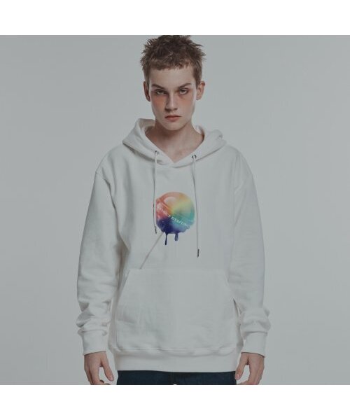 DYSFUNCT(ディスファンクト)の「TOO SWEET BUT CUTE HOODIE (WHITE/RAINBOW)(パーカー・レディース・その他・LARGE)」の1枚目の写真