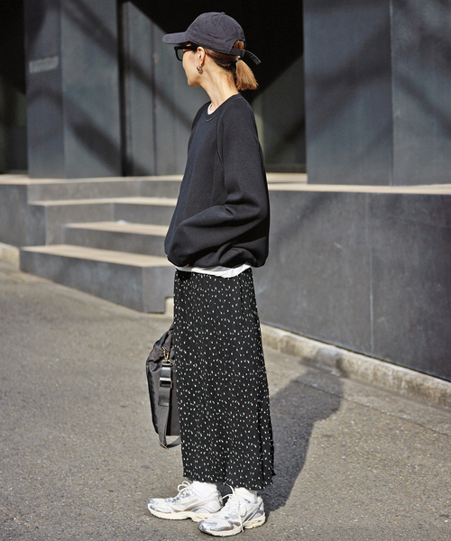 SLOBE IENA（スローブイエナ）の「flower pleats アイラインスカート（スカート・レディース・ブラック/レッド・FREE）」の5枚目の写真