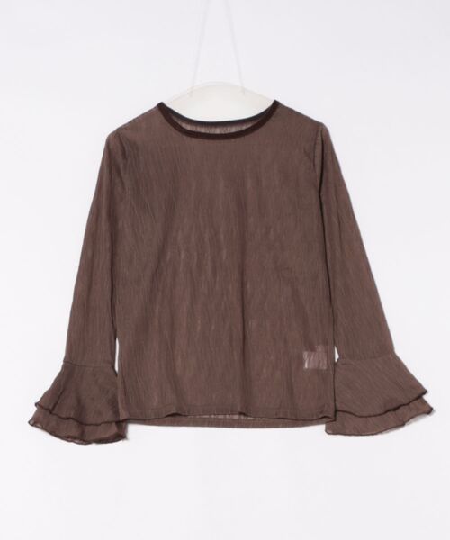 DISCOAT（ディスコート）の「WEB限定ウェーブチュールフレアカフスPO（Tシャツ/カットソー・レディース・ブラウン/ブラック/アイボリー・FREE）」の3枚目の写真