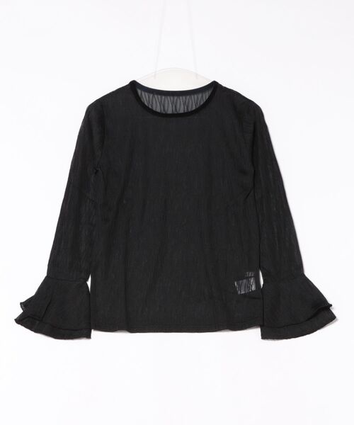 DISCOAT（ディスコート）の「WEB限定ウェーブチュールフレアカフスPO（Tシャツ/カットソー・レディース・ブラウン/ブラック/アイボリー・FREE）」の2枚目の写真