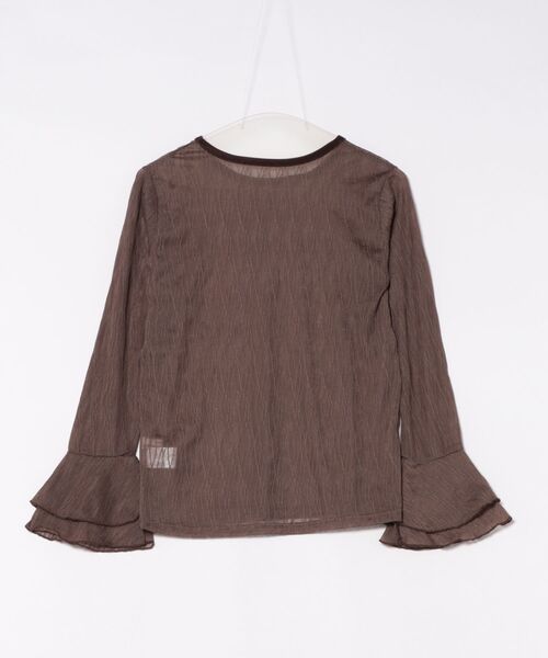 DISCOAT（ディスコート）の「WEB限定ウェーブチュールフレアカフスPO（Tシャツ/カットソー・レディース・ブラウン/ブラック/アイボリー・FREE）」の4枚目の写真