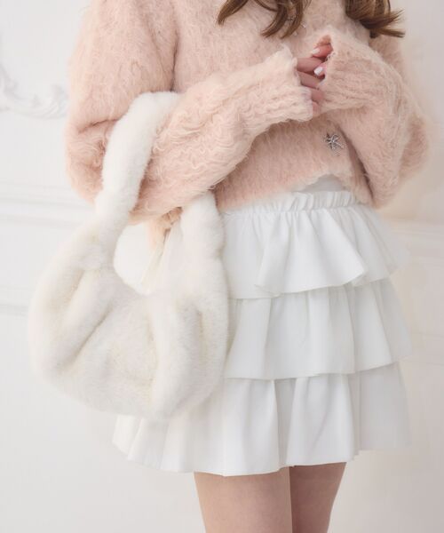 ems excite（エムズエキサイト）の「Fファーバッグ（ハンドバッグ・レディース・ピンク/ブラウン/オフホワイト・ONE SIZE）」の11枚目の写真