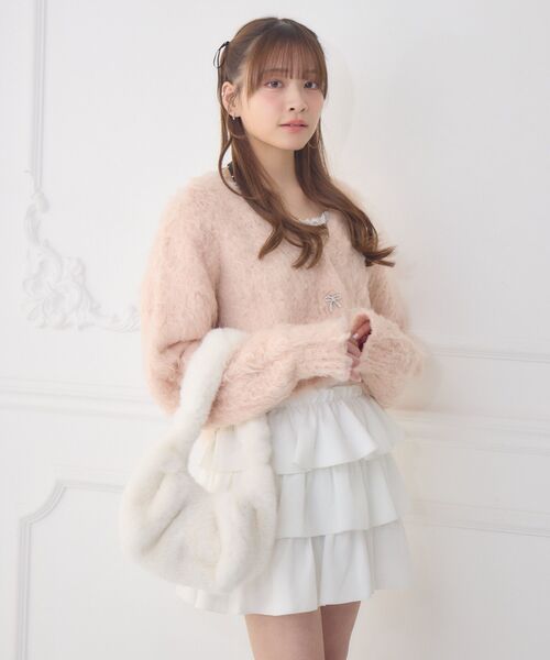 ems excite（エムズエキサイト）の「Fファーバッグ（ハンドバッグ・レディース・ピンク/ブラウン/オフホワイト・ONE SIZE）」の14枚目の写真