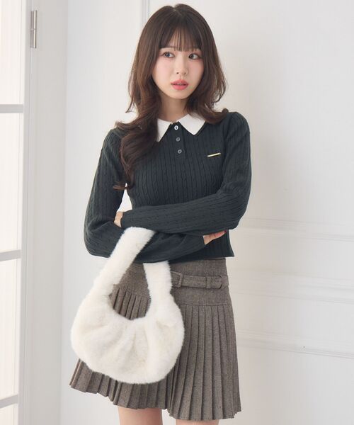 ems excite（エムズエキサイト）の「Fファーバッグ（ハンドバッグ・レディース・ピンク/ブラウン/オフホワイト・ONE SIZE）」の16枚目の写真