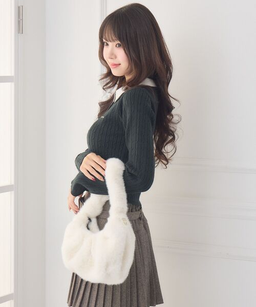 ems excite（エムズエキサイト）の「Fファーバッグ（ハンドバッグ・レディース・ピンク/ブラウン/オフホワイト・ONE SIZE）」の17枚目の写真