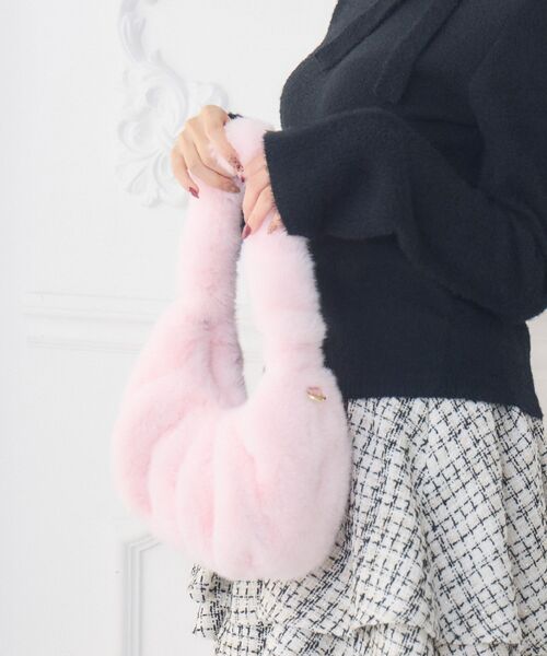 ems excite（エムズエキサイト）の「Fファーバッグ（ハンドバッグ・レディース・ピンク/ブラウン/オフホワイト・ONE SIZE）」の21枚目の写真