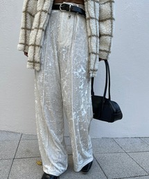 Ameri | ACETATE VELOUR STRAIGHT WIDE PANTS(スラックス)
