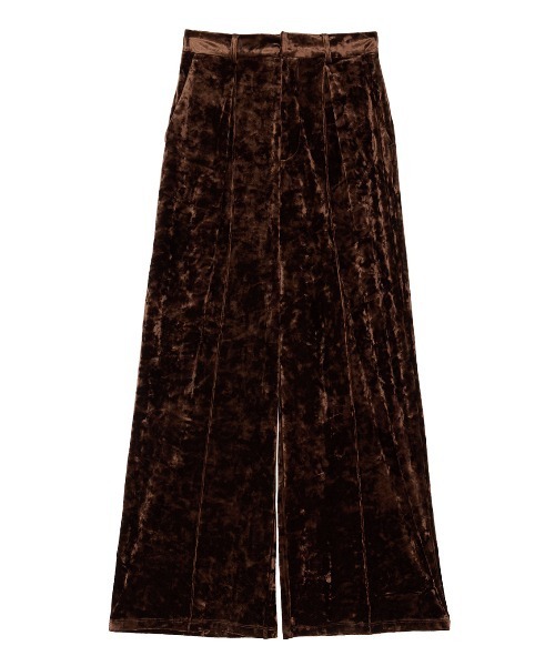 Ameri(アメリ)の「ACETATE VELOUR STRAIGHT WIDE PANTS(スラックス・レディース・ブラウン/オフホワイト/ネイビー・MEDIUM/SMALL)」の16枚目の写真