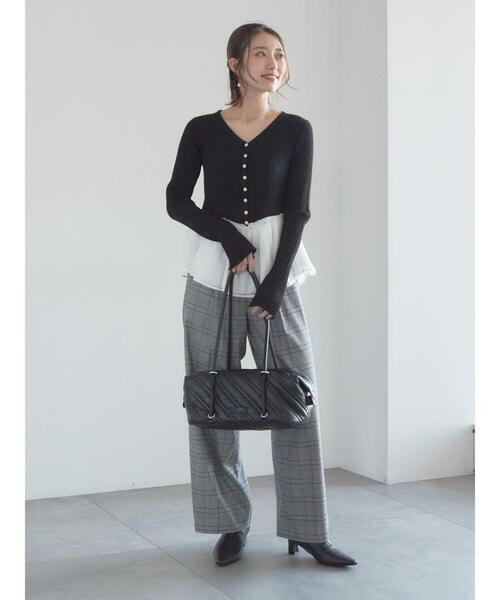 Te chichi（テチチ）の「【宮本茉由着用】グレンチェックスラックス（その他パンツ・レディース・チャコールグレー/ブラック・F）」の5枚目の写真
