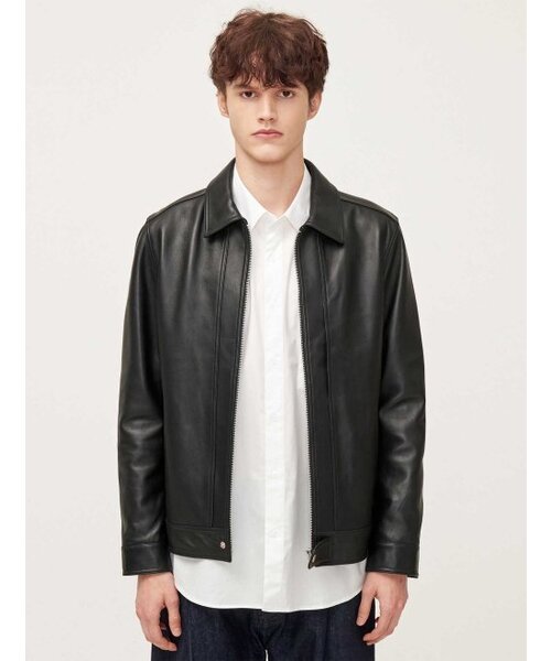 SLOWUNIVERSE(スローユニバース)の「MEN LAMBSKIN HIDDEN POCKET BLOUSON JACKET (BLACK)(ライダースジャケット・メンズ・その他・X-LARGE/MEDIUM/LARGE)」の1枚目の写真