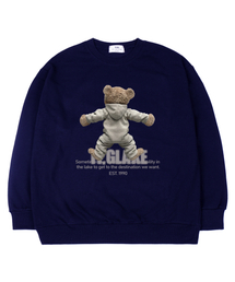 ベアフードパーカー オーバーサイズ スウェット Tシャツ ネイビー