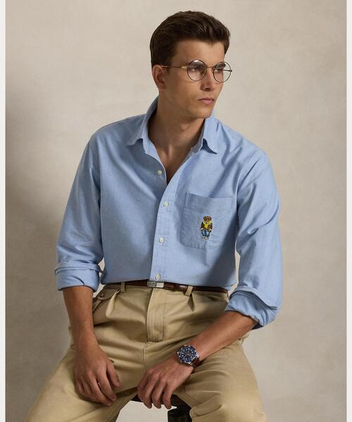 POLO RALPH LAUREN(ポロ ラルフ ローレン)の「クラシック フィット Polo ベア オックスフォード シャツ(シャツ/ブラウス・メンズ・ブルー・L/S/M)」の1枚目の写真