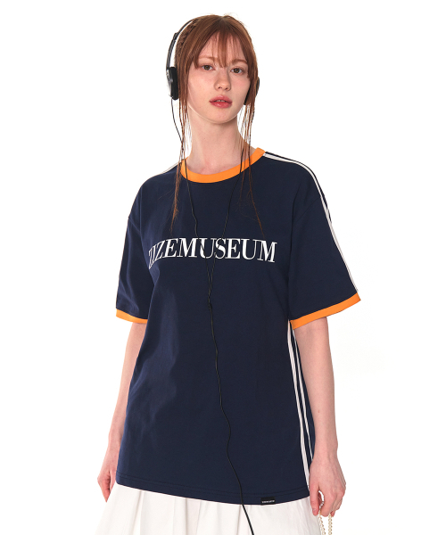 ZIZEMUSEUM(ジゼミュージアム)の「COLORS LINE LINGER LINE T-SHIRTS (NAVY)(Tシャツ/カットソー・レディース・その他・FREE)」の1枚目の写真