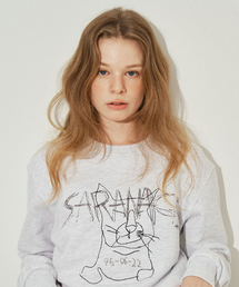 SARANAGI（サラナギ）の「SE0582- crop sweatshirt (white melange)（スウェット）」