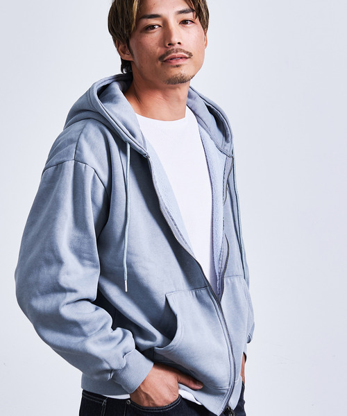 THRASHER(スラッシャー)の「『THRASHER/スラッシャー』裏起毛ピグメントロゴ刺繍ダブルZIPパーカー【Z】(パーカー・メンズ・グレー/ブラウン/チャコール/ネイビー・M/L)」の5枚目の写真