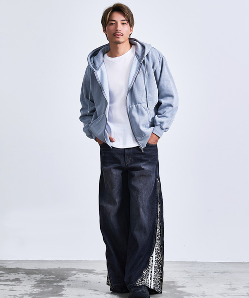 THRASHER(スラッシャー)の「『THRASHER/スラッシャー』裏起毛ピグメントロゴ刺繍ダブルZIPパーカー【Z】(パーカー・メンズ・グレー/ブラウン/チャコール/ネイビー・M/L)」の7枚目の写真