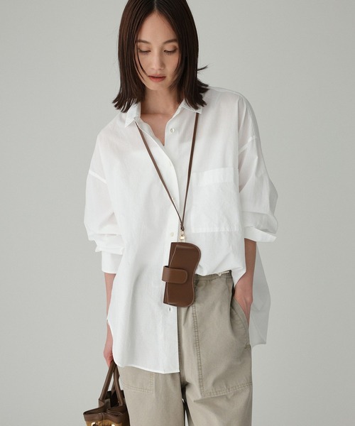 BABYLONE(バビロン)の「コットンローンシャツ(シャツ/ブラウス・レディース・ライム/ピンク/ベージュ/オフホワイト・フリー)」の1枚目の写真