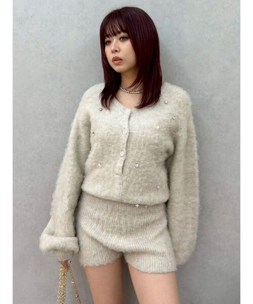 EVRIS（エヴリス）の「bijouシャギーニットロンパース（つなぎ/オールインワン・レディース・ホワイト/ブラック/グレー・FREE）」の2枚目の写真