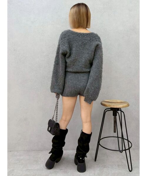 EVRIS（エヴリス）の「bijouシャギーニットロンパース（つなぎ/オールインワン・レディース・ホワイト/ブラック/グレー・FREE）」の20枚目の写真