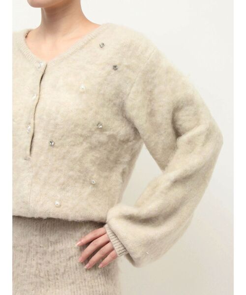 EVRIS（エヴリス）の「bijouシャギーニットロンパース（つなぎ/オールインワン・レディース・ホワイト/ブラック/グレー・FREE）」の7枚目の写真