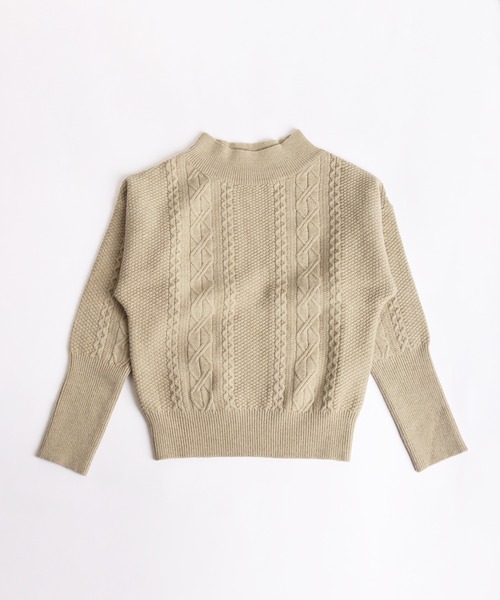 WESTSEA（ウエストシー）の「オフショルダー ケーブルニット（ニット/セーター・レディース・カーキ/ブラック/グレー/キャメル・FREE）」の14枚目の写真