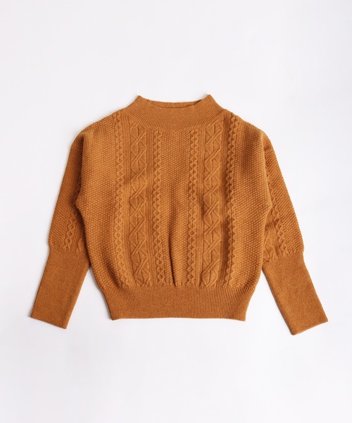WESTSEA（ウエストシー）の「オフショルダー ケーブルニット（ニット/セーター・レディース・カーキ/ブラック/グレー/キャメル・FREE）」の5枚目の写真