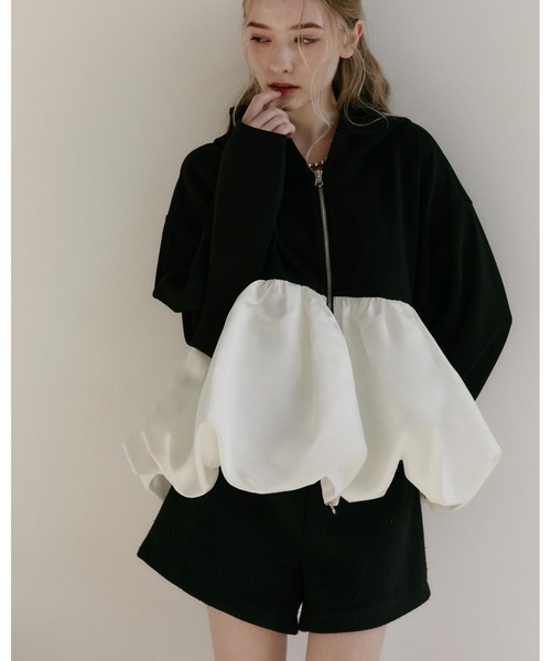 moi tytto(モイテュット)の「バルーンスウェットパーカー(パーカー・レディース・ナチュラル/グレー/ブラック・FREE)」の2枚目の写真