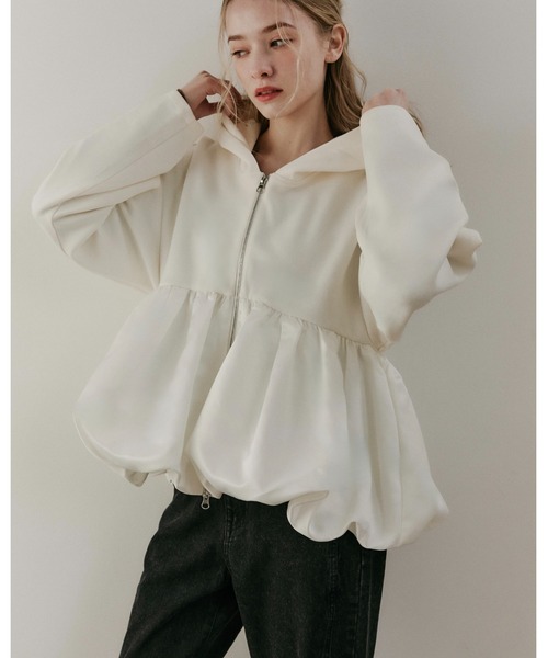 moi tytto(モイテュット)の「バルーンスウェットパーカー(パーカー・レディース・ナチュラル/グレー/ブラック・FREE)」の14枚目の写真