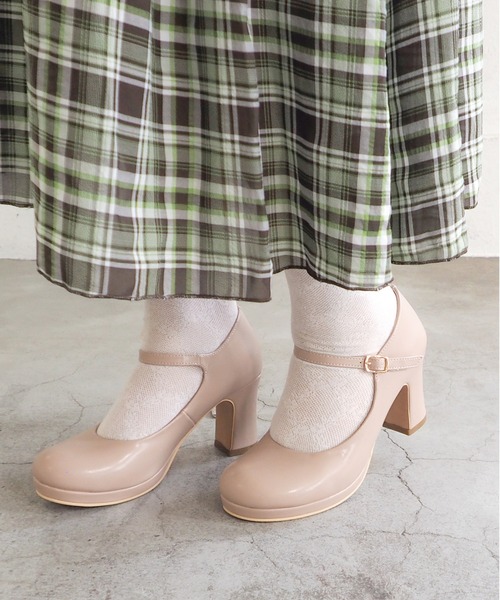 byあしながおじさん(バイアシナガオジサン)の「厚底おでこストラップパンプス 8990043(パンプス・レディース・ブラック/クリアブラック/ピンク/ベージュ系その他・22cm/22.5cm/23cm/23.5cm/24cm/24.5cm/25cm)」の3枚目の写真
